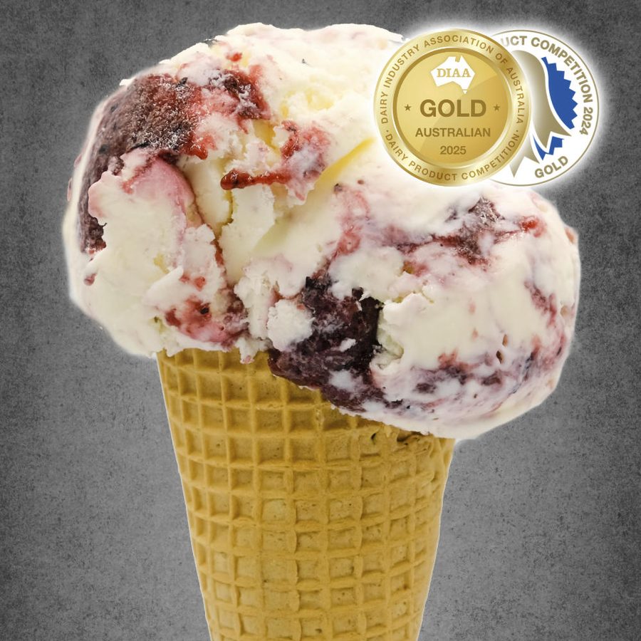 Berry Swirl Yoghurt ice cream cone