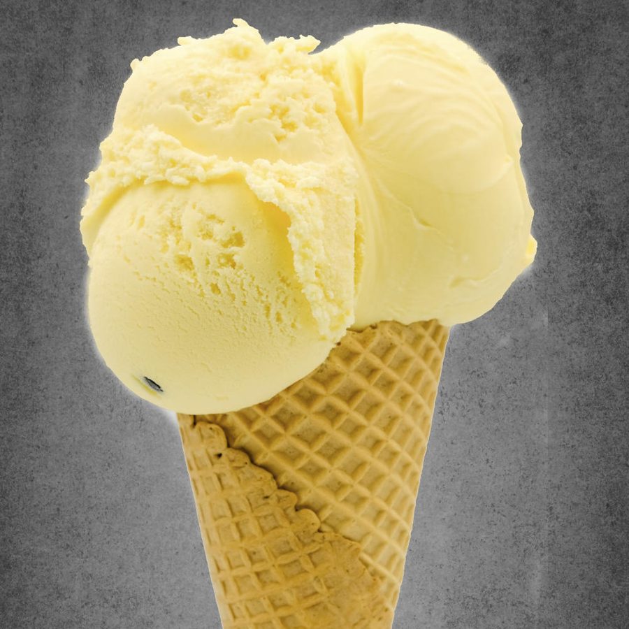 Passionfruit ice cream cone
