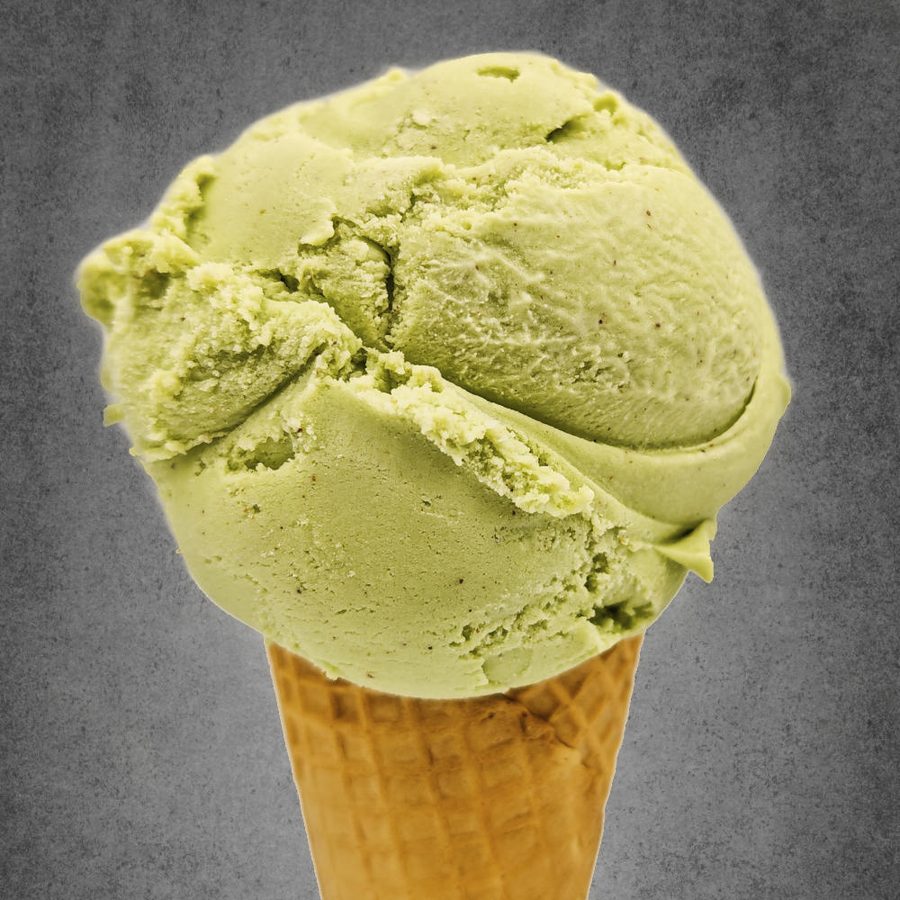 Pistachio ice cream cone